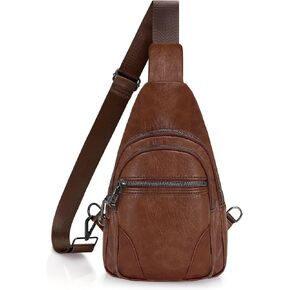 JASGOOD Small Sling Bag for Women Leather Fanny Packs Crossbody Bags Trendy Chest Bag for Travel Anti-Theft Sling Purse