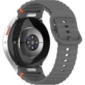 One click No Gap Silicone Sport Bands Compatible for Samsung Galaxy Watch 7/FE/6/5/4 40mm 44mm/Watch 6 Classic 43mm 47mm/Watch 5 Pro 45mm/Watch 4 Classic 42mm 46mm, Corrugated Strap Men Women