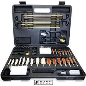 Universal Gun Cleaning Kit | American Company | Perfect for Shotguns, Rifles, Muzzle Loaders, Handguns and Pistols | Portable Case | Cleans Calibers .17- .50