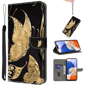 Case for Samsung Galaxy S24 FE 5G Wallet Phone Case with Wrist Strap & Magnetic Closure, Card Slots/Holder, PU Leather Folio Flip Kickstand Soft TPU Inner Shell Back Book Cover, Love Flower