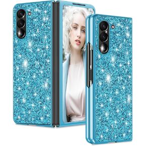 for Samsung Z Fold 5 Case Glitter Galaxy Z Fold 5 Slim Case Sparkle Diamond TPU Bumper Full Body Shockproof Protection Case for Samsung Galaxy Z Fold5 Phone Case Women Girls Soft Cover 5G (Rose Gold)