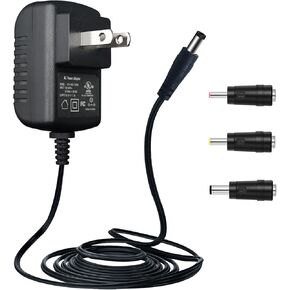 UL Listed 6V 1A 6ft Power Supply Adapter with 3 Tips, DC Plug 5.5mm x 2.1mm, AC to DC 6V 1000mA 6W AC Adapter for 200mA 300mA 350mA 400mA 500mA 600mA 700mA 800mA 850mA 900mA 1000mA Equipment