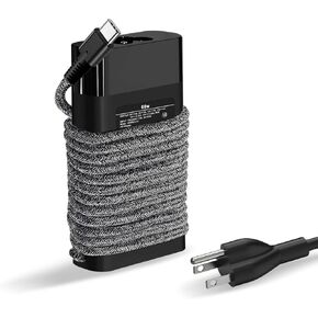 65W 45W USB C Charger for HP Laptop Fast Power Adapter with Nylon Braided Cord for travel, Replacement for HP Chromebook, EliteBook, Spectre, Envy, ProBook and All USB-C Laptop, Table, Phone, and More