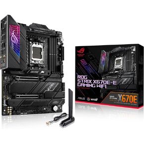 ASUS ROG Strix X870E-E Gaming WiFi AMD AM5 X870 ATX Motherboard 18+2+2 Power Stages, Dynamic OC Switcher, Core Flex, DDR5 AEMP, WiFi 7, 5X M.2, PCIe® 5.0, Q-Release Slim, USB4®, AI OCing & Networking