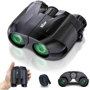 12X25 Compact Binoculars for Adults,High Powered Binoculars with Clear Low Light Vision,Waterproof Small Binocular for Bird Watching,Hunting, Travel, and Sport Games (Black)