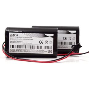 (2-Pack) 3.7V 3600mAh ICR18650 Rechargeable Li-ion Battery Pack with SM-2P Connector