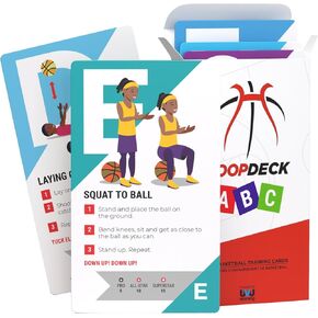 بطاقات تدريب كرة السلة HoopDeck ABC | 52 بطاقة لتحسين المهارات والتعامل مع الكرة والتسديد والقدرة واللياقة البدنية وخفة الحركة