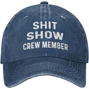Shit Show Crew Member Hat for Women Baseball Caps Adjustable Hats Navy Blue