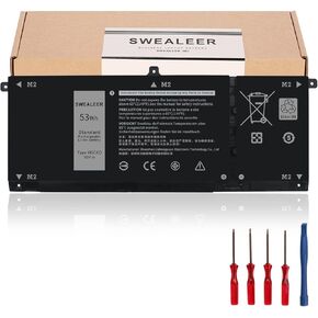 53Wh H5CKD Laptop Battery for Dell Vostro 5300 5401 5501 Latitude 3410 3510 Inspiron 5300 5401 5408 5501 5508 5400 7405 7300 7500 2-in-1 Silver 07T8CD 09077G TXD03 JK6Y6(4-Cell H5CKD)