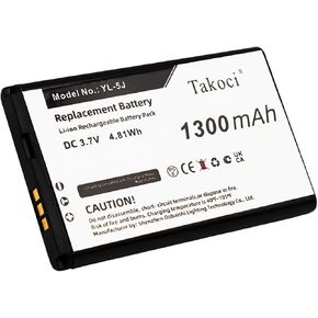 YL-5J Replacement Battery for Y-ealink W56h W76P W59R W56h/p W60P W77P W79P One Talk IP DECT 3.7V 1300mAh