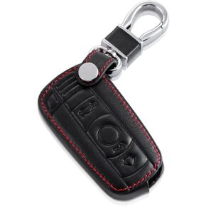 KAWIHEN Leather Smart Remote Key Fob Case Holder Cover Compatible with for BMW 3 5 6 7 Series KR55WK49127 KR55WK49123