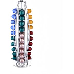 Coffee Capsule Holder - 40 Pod Capacity Rotatable Coffee Pod Stand, Space-Saving Coffee Capsule Storage Rack, Compatible with Nespresso OriginalLine Capsules
