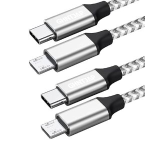 USB C to Micro USB Cable 5ft, Micro USB to USB C Cable Braided USB Type C to Micro USB Android Charger Cable Compatible with MacBook Pro, Galaxy S22 S21 S10, Pixel，LG