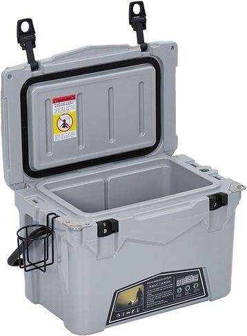 20 Quart Portable Ice Cooler, Heavy Duty Ice Chest with Portable Cup Holder, Fish Ruler, Bottle Openers, Camping Cooler for Beach Boat Fishing Picnic Travel in Saudi Arabia
