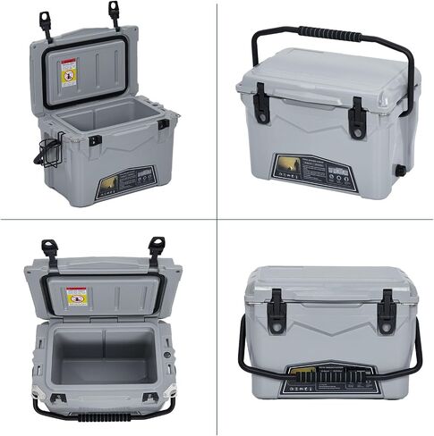 20 Quart Portable Ice Cooler, Heavy Duty Ice Chest with Portable Cup Holder, Fish Ruler, Bottle Openers, Camping Cooler for Beach Boat Fishing Picnic Travel in Saudi Arabia