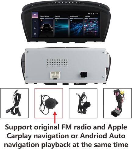 Car Stereo for BMW 3/5 Series CIC System 8.8 inch Touchscreen with Wireless CarPlay Android Auto Car Radio Receiver Multimedia iDrive System Retained Retrofit for E60/E61/E90/E91/E92/E93 (2008-2013) in Saudi Arabia