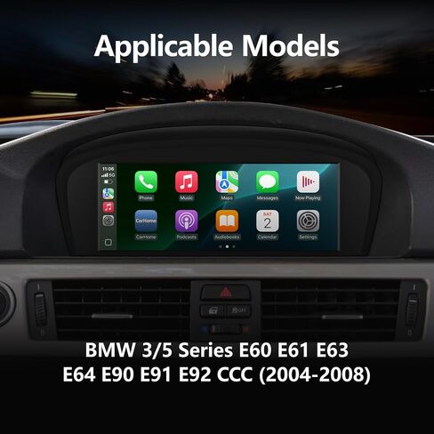Car Stereo for BMW 3/5 Series CIC System 8.8 inch Touchscreen with Wireless CarPlay Android Auto Car Radio Receiver Multimedia iDrive System Retained Retrofit for E60/E61/E90/E91/E92/E93 (2008-2013) in Saudi Arabia