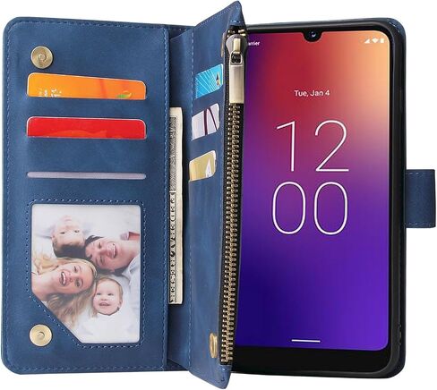 Asuwish Compatible with Moxee M2160 MH-T6000 Wallet Case Tempered Glass Screen Protector and Leather Flip Cover Card Holder Stand Cell Accessories Magnetic Phone Cases for M 2160 T600 Women Men Blue in Saudi Arabia