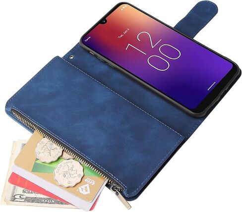 Asuwish Compatible with Moxee M2160 MH-T6000 Wallet Case Tempered Glass Screen Protector and Leather Flip Cover Card Holder Stand Cell Accessories Magnetic Phone Cases for M 2160 T600 Women Men Blue in Saudi Arabia