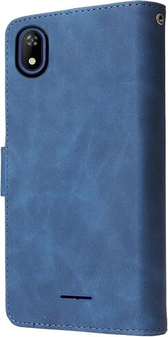 Asuwish Compatible with Moxee M2160 MH-T6000 Wallet Case Tempered Glass Screen Protector and Leather Flip Cover Card Holder Stand Cell Accessories Magnetic Phone Cases for M 2160 T600 Women Men Blue in Saudi Arabia