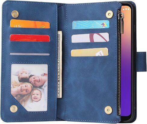 Asuwish Compatible with Moxee M2160 MH-T6000 Wallet Case Tempered Glass Screen Protector and Leather Flip Cover Card Holder Stand Cell Accessories Magnetic Phone Cases for M 2160 T600 Women Men Blue in Saudi Arabia