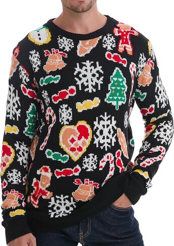 *daisysboutique* سترة رجالية من طراز Holiday Reindeer Snowman Santa Snowflakes in Kuwait