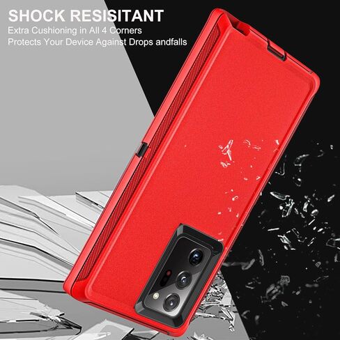 for Samsung Galaxy Note 20 Ultra Case, with 2Pcs [Self Healing Flexible TPU Screen Protector & Camera Lens Protector] 3 in 1 Heavy Duty Case for Galaxy Note 20 Ultra 5G (Black/Grey) in Saudi Arabia