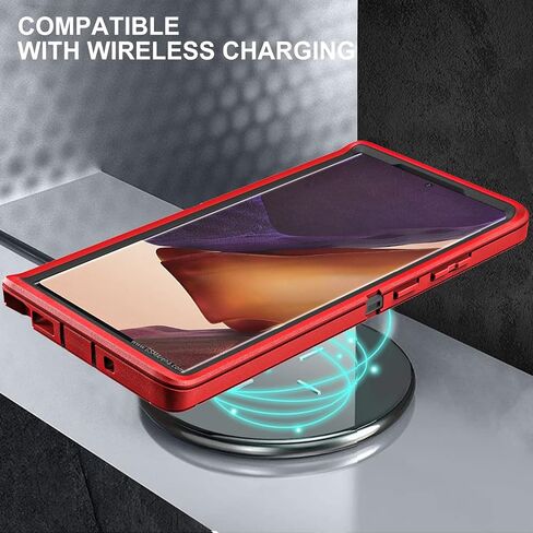 for Samsung Galaxy Note 20 Ultra Case, with 2Pcs [Self Healing Flexible TPU Screen Protector & Camera Lens Protector] 3 in 1 Heavy Duty Case for Galaxy Note 20 Ultra 5G (Black/Grey) in Saudi Arabia