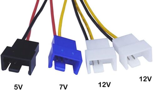4-Pin Molex to 3-Pin / 4 Pin Computer Fan Power Cable,Fan Speed Control Cable, 2x12V / 1x7V / 1x5V Cable (4.7’’ 12cm) in Saudi Arabia