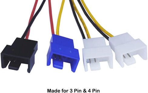 4-Pin Molex to 3-Pin / 4 Pin Computer Fan Power Cable,Fan Speed Control Cable, 2x12V / 1x7V / 1x5V Cable (4.7’’ 12cm) in Saudi Arabia