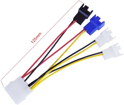 4-Pin Molex to 3-Pin / 4 Pin Computer Fan Power Cable,Fan Speed Control Cable, 2x12V / 1x7V / 1x5V Cable (4.7’’ 12cm) in Saudi Arabia