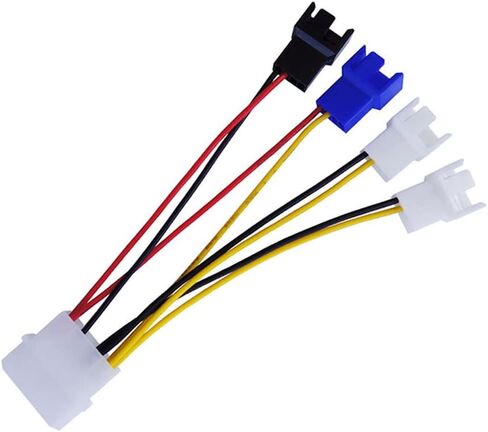 4-Pin Molex to 3-Pin / 4 Pin Computer Fan Power Cable,Fan Speed Control Cable, 2x12V / 1x7V / 1x5V Cable (4.7’’ 12cm) in Saudi Arabia