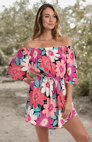 La Blanca Women's Off Shoulder Mini Dress Swimsuit Cover Up in Kuwait