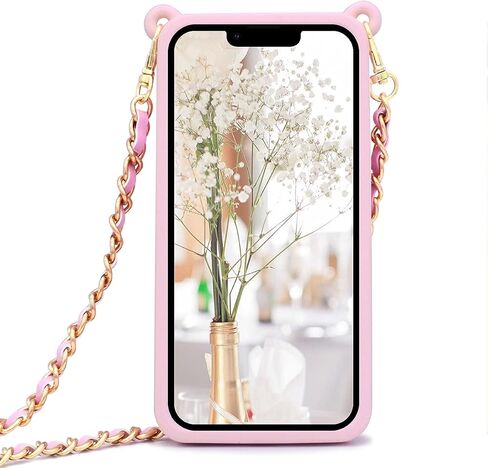 LUVI for Crossbody iPhone 14 Pro Max Wallet Case with Neck Strap Lanyard Credit Card Holder Purse Handbag Case for Women Girls Silicone Rubber Soft Protection Cover for iPhone 14 Pro Max Black in Kuwait