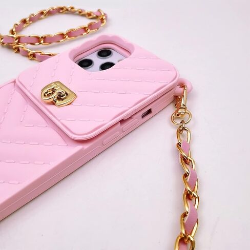 LUVI for Crossbody iPhone 14 Pro Max Wallet Case with Neck Strap Lanyard Credit Card Holder Purse Handbag Case for Women Girls Silicone Rubber Soft Protection Cover for iPhone 14 Pro Max Black in Kuwait