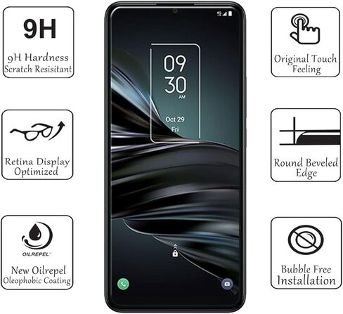 واقي شاشة Douglass TCL 20 XE (3 عبوات)، طبقة من الزجاج المقوى 9H لـ TCL 20 XE/TCL A4X 5G واقي شاشة زجاجي مضاد للخدش وبصمات الأصابع بدون فقاعات فائق الوضوح 99.99% in Kuwait