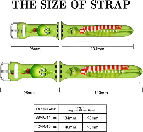 Christmas Watch Band Compatible with Xmas Apple Watch Bands 38mm 40mm 41mm 42mm 44mm 45mm for Women Men, Christmas Valentines Gifts Soft Silicone Sport Replacement Strap Band iWatch Series 8 7 6 5 4 3 2 1 in Saudi Arabia