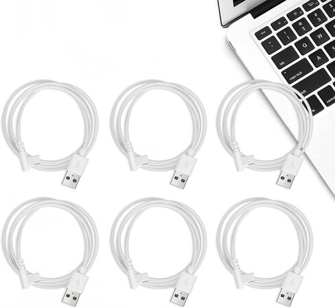 كابل Smays بطول 3 أقدام USB C 90 درجة أبيض 6 عبوات، شاحن من النوع C زاوية قائمة in Kuwait