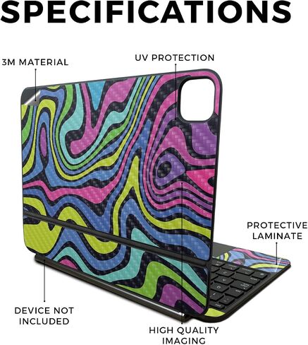 Carbon Fiber Skin Compatible with Apple Magic Keyboard for iPad Pro 11‑inch (M4) 2024 - Mushrooms - Premium 3M Vinyl Protective Wrap Decal Cover - Easy to Apply | Crafted in The USA by MightySkins in Saudi Arabia