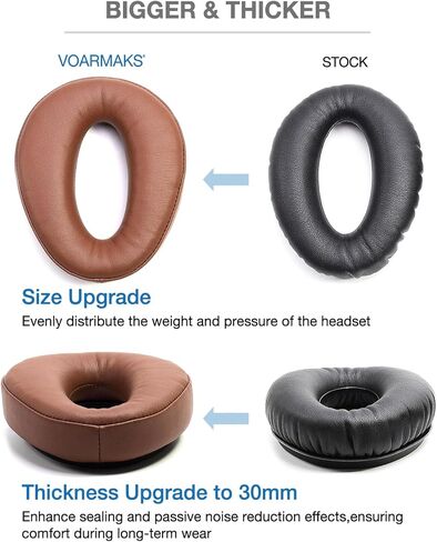 طقم تجديد من الجلد البني، وسادات أذن وعصابة رأس متوافقة مع سماعة رأس الطيران من سلسلة زولو PFX Tango Sierra، 3 إسفنجة ذاكرة أكثر سمكًا (مجموعة تنشيطية) in Kuwait