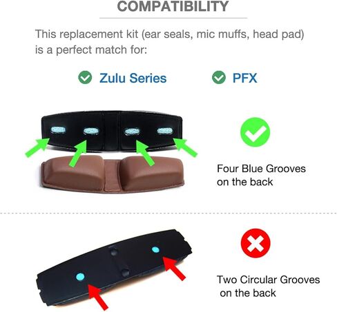 طقم تجديد من الجلد البني، وسادات أذن وعصابة رأس متوافقة مع سماعة رأس الطيران من سلسلة زولو PFX Tango Sierra، 3 إسفنجة ذاكرة أكثر سمكًا (مجموعة تنشيطية) in Kuwait