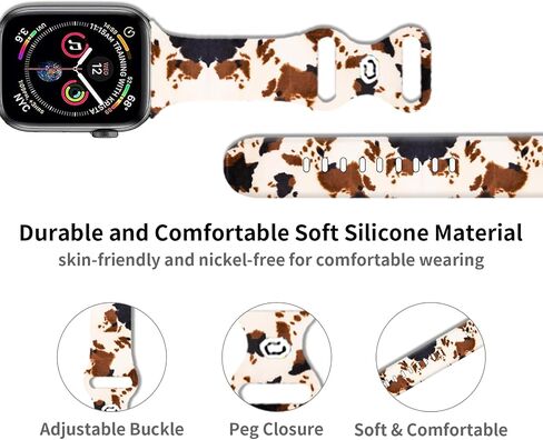متوافق مع سوار iWatch مقاس 38 مم 40 مم 41 مم 42 مم 44 مم 45 مم 49 مم للنساء والفتيات، حزام بديل لطيف لا يبهت لسلسلة iWatch SE 9 8 7 6 5 4 3 2 1 Ultra (daim) in Kuwait