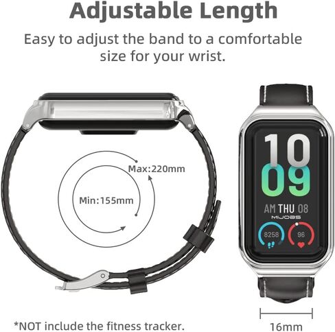 MIJOBS حزام ل Amazfit الفرقة 7 جلد طبيعي استبدال حزام ساعة المعصم الفرقة سوار ذكي اكسسوارات ل Amazfit 7 صالح الفرقة in Saudi Arabia