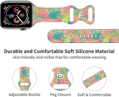 متوافق مع سوار iWatch مقاس 38 مم 40 مم 41 مم 42 مم 44 مم 45 مم 49 مم للنساء والفتيات، حزام بديل لطيف لا يبهت لسلسلة iWatch SE 9 8 7 6 5 4 3 2 1 Ultra (daim) in Kuwait