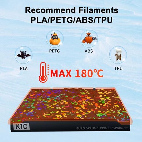 لوحة بناء Ideaformer Rainbow Plaid+Rainbow Mesh PES Smooth K1 K1C، لوحة فولاذية زنبركية 235 × 235 مم لـ Creality K1/K1C/Ender 5 S1/Ender 3 S1 Pro/Ender 3 S1/Ender V3 KE/SE (بدون لوحة مغناطيسية) in Kuwait