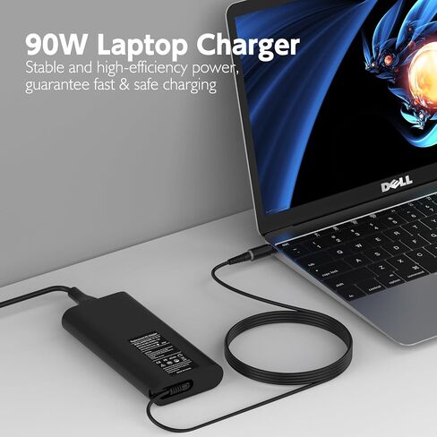 90W Laptop Charger for Dell Inspirion 14 15 3000,17 5000 7000 Series,14R 14Z 15R 17R Series,Inspirion E4300 E4310 E5220 E5250 E5270 Power Supply Cord in Kuwait