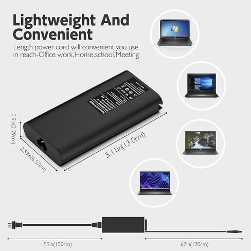 90W Laptop Charger for Dell Inspirion 14 15 3000,17 5000 7000 Series,14R 14Z 15R 17R Series,Inspirion E4300 E4310 E5220 E5250 E5270 Power Supply Cord in Kuwait