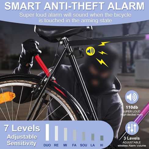 Bike Horn Electric Vehicle Alarm Wireless Vibration Alarm System with Motion Sensor Waterproof Rechargeable Antitheft Alarm for Ebikes Bike Scooter Car (SF32 Alarm one Pack) in Saudi Arabia