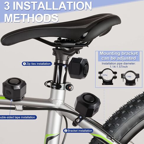 Bike Horn Electric Vehicle Alarm Wireless Vibration Alarm System with Motion Sensor Waterproof Rechargeable Antitheft Alarm for Ebikes Bike Scooter Car (SF32 Alarm one Pack) in Saudi Arabia
