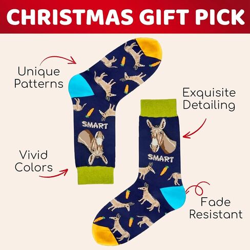 HAPPYPOP Funy Cat Chicken Gifts for Men, Novelty Monkey Ortter Corgi Sloth Socks Crazy Silly Fun Socks in Kuwait